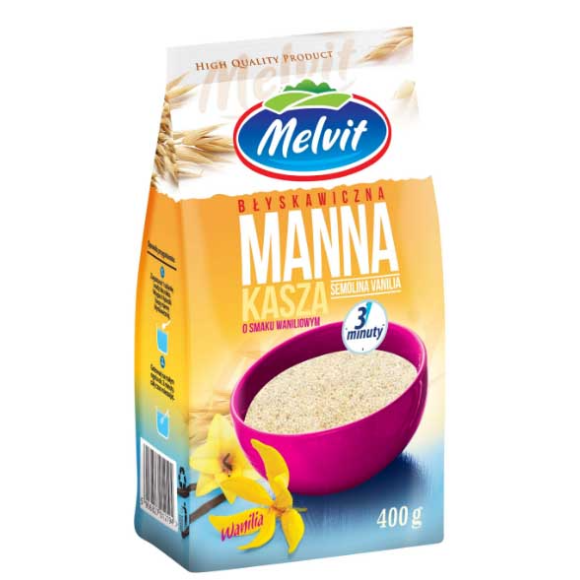 Melvit KASZA MANNA BŁYSKAWICZNA WANILIOWA 400G