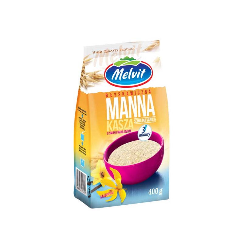 Melvit KASZA MANNA BŁYSKAWICZNA WANILIOWA 400G