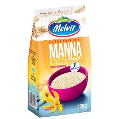 Melvit KASZA MANNA BŁYSKAWICZNA WANILIOWA 400G
