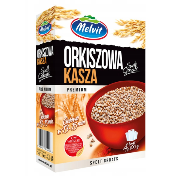  Melvit KASZA ORKISZKOWA PREMIUM 4x100G torebki 