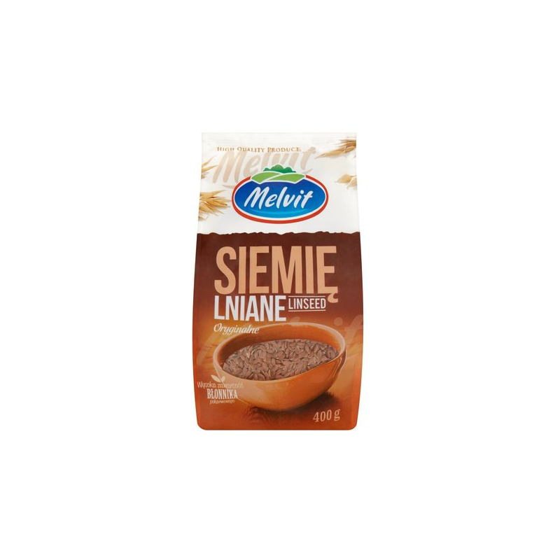 Melvit SIEMIĘ LNIANE 400G wysoka zawartość błonnika 