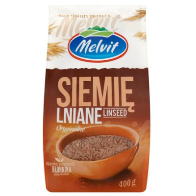 Melvit SIEMIĘ LNIANE 400G wysoka zawartość błonnika 