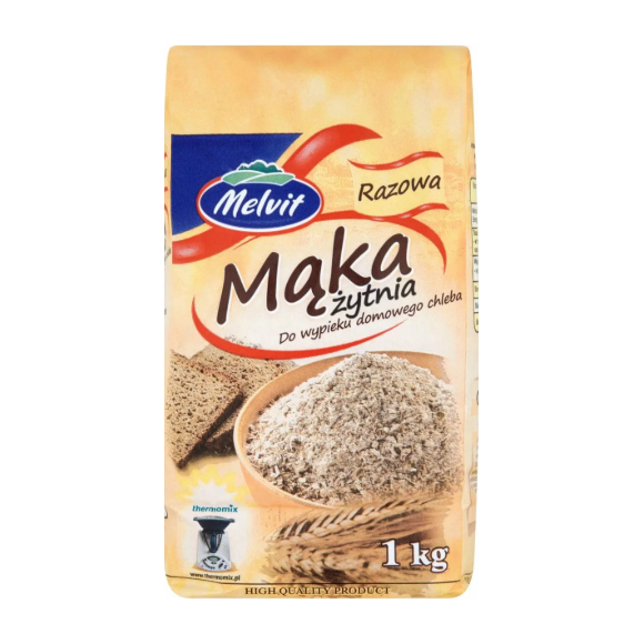 Melvit MĄKA ŻYTNIA RAZOWA 1KG PEŁNE ZIARNO