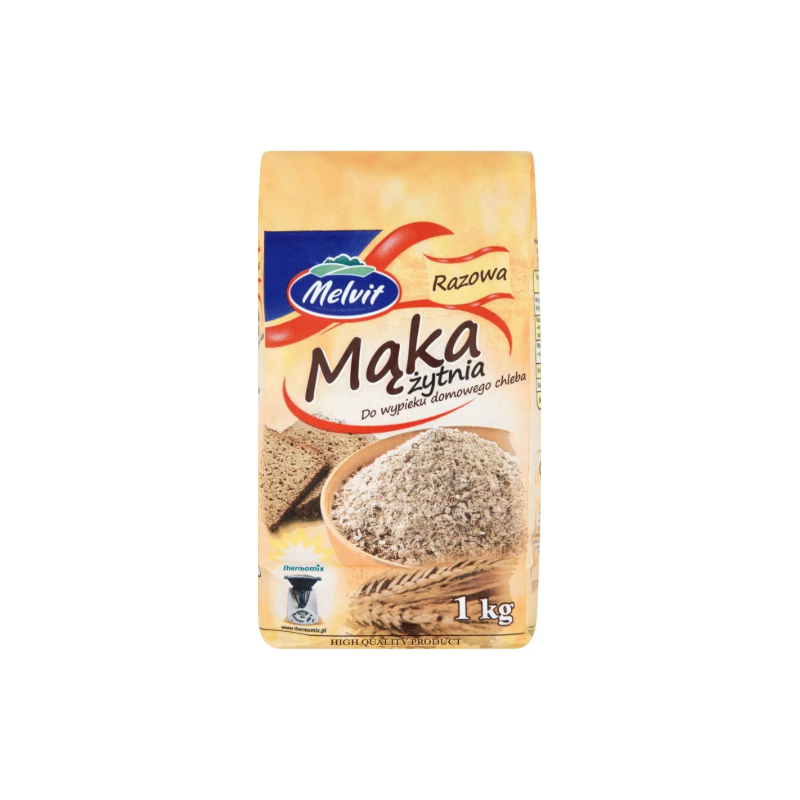 Melvit MĄKA ŻYTNIA RAZOWA 1KG PEŁNE ZIARNO