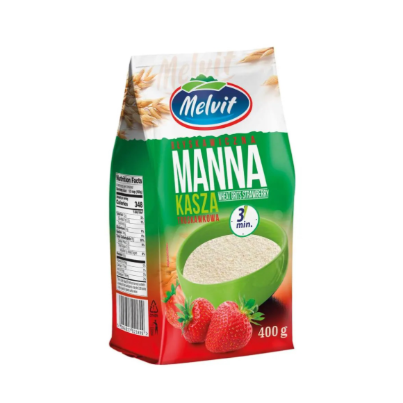 Melvit KASZA MANNA BŁYSKAWICZNA TRUSKAWKOWA 400G