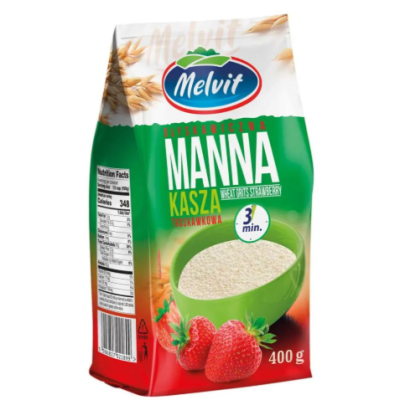 Melvit KASZA MANNA BŁYSKAWICZNA TRUSKAWKOWA 400G