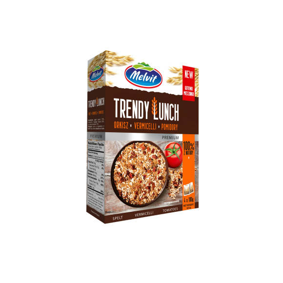 Melvit TRENDY LUNCH ORKISZ Makaron VERMICELLI POMIDORY mieszanka 400g / pomarańczowa