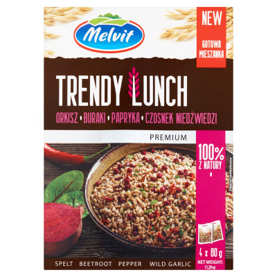 Melvit TRENDY LUNCH ORKISZ BURAK PAPRYKA CZOSNEK NIEDŹWIEDZI mieszanka 320g / różowa