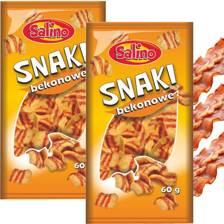 Salino PRAŻYNKI ziemniaczane SNAKI BEKONOWE przekąska prażynki 60g x2 = 120g