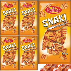 Salino PRAŻYNKI ziemniaczane SNAKI BEKONOWE przekąska 60g x5 = 0,3kg
