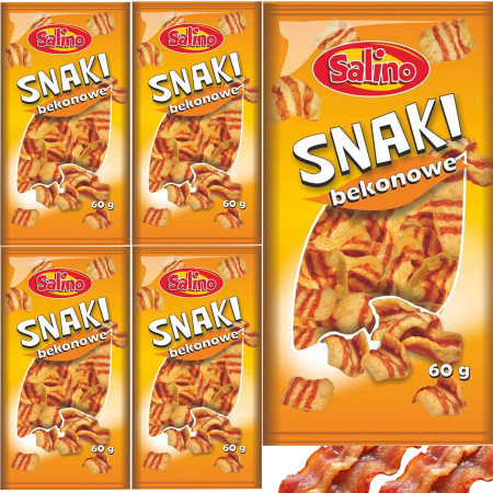 Salino PRAŻYNKI ziemniaczane SNAKI BEKONOWE przekąska 60g x5 = 0,3kg