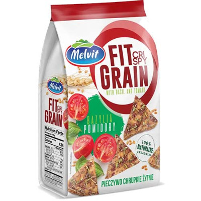 Melvit PIECZYWO CHRUPKIE ŻYTNIE Crispy BAZYLIA POMIDORY 150g 
