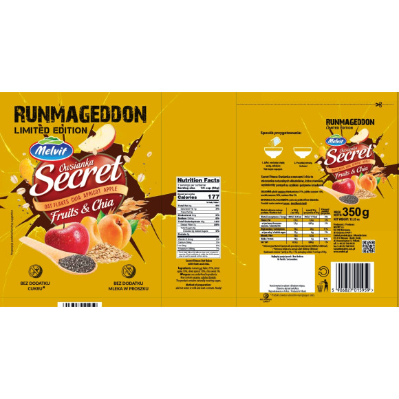 Melvit Secret Fitnes Family OWSIANKA Z OWOCAMI I NASIONAMI CHIA 350g 0,35KG