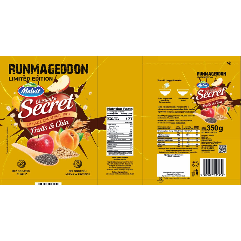Melvit Secret Fitnes Family OWSIANKA Z OWOCAMI I NASIONAMI CHIA 350g 0,35KG