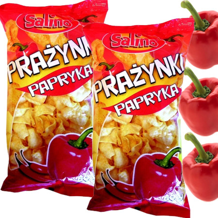 SALINO  PRAŻYNKI ZIEMNIACZANE PAPRYKOWE chrupiące  paprykowe 60g x2 = 120g