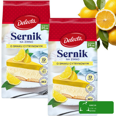 Delecta CIASTO SERNIK NA ZIMNO O SMAKU CYTRYNOWYM 154g x 2 = 308g