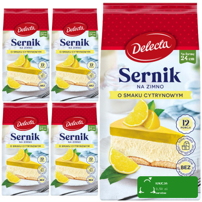 Delecta CIASTO SERNIK NA ZIMNO O SMAKU CYTRYNOWYM 154g x 5 = 0,77kg