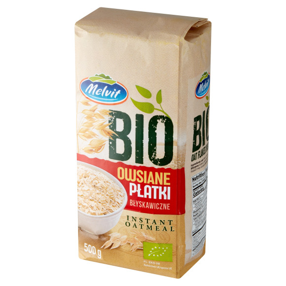 Melvit bio EKOLOGICZNE PŁATKI OWSIANE BŁYSKAWICZNE 500g 0,5KG