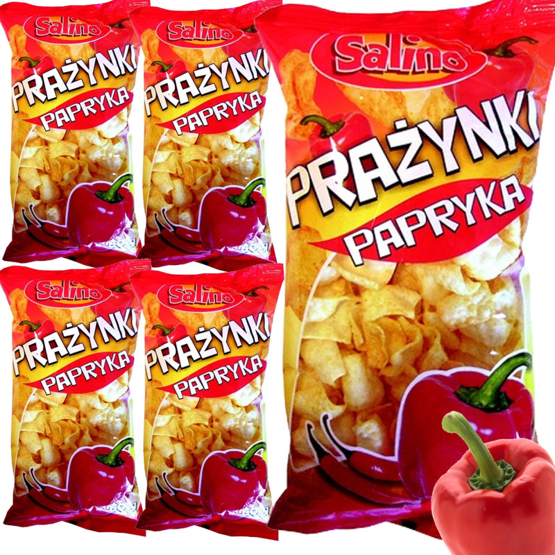SALINO  PRAŻYNKI ZIEMNIACZANE PAPRYKOWE chrupiące  paprykowe 60g x5 = 0,3kg