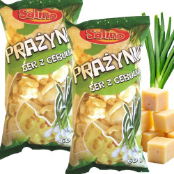 SALINO PRAŻYNKI ZIEMNIACZANE SER Z CEBULKĄ chrupiące lekkie 60g x2 = 120g