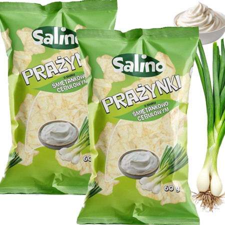 SALINO PRAŻYNKI ZIEMNIACZANE ŚMIETANKOWO CEBULOWE chrupiące 60g x2 = 120g