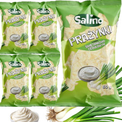 SALINO PRAŻYNKI ZIEMNIACZANE ŚMIETANKOWO CEBULOWE chrupiące 60g x5 = 0,3kg