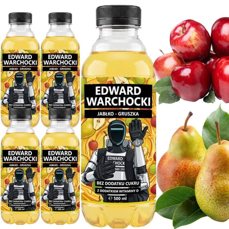 FORTUNA EDWARD WARCHOCKI napój niegazowany wit.D JABŁKO GRUSZKA 500ml x5=2,5L