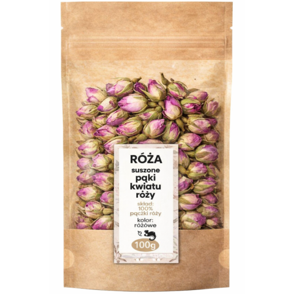 RÓŻA - SUSZONE PĄCZKI KWIATÓW RÓŻY różowe róż 100g