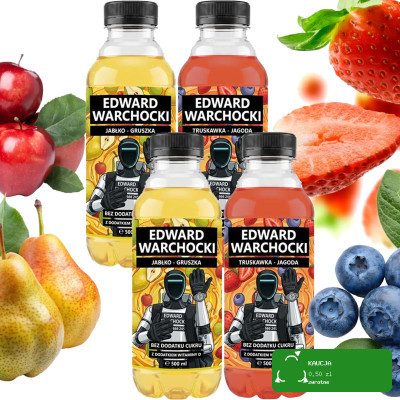 FORTUNA EDWARD WARCHOCKI napój niegazowany wit.D MIX 2 SMAKÓW 500ml x4= 2L