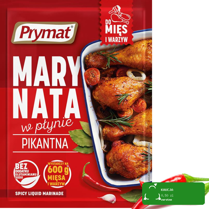Prymat MARYNATA W PŁYNIE PIKANTNA + KLASYCZNA na 0,6KG mięsa 66ml x2 = 132ml