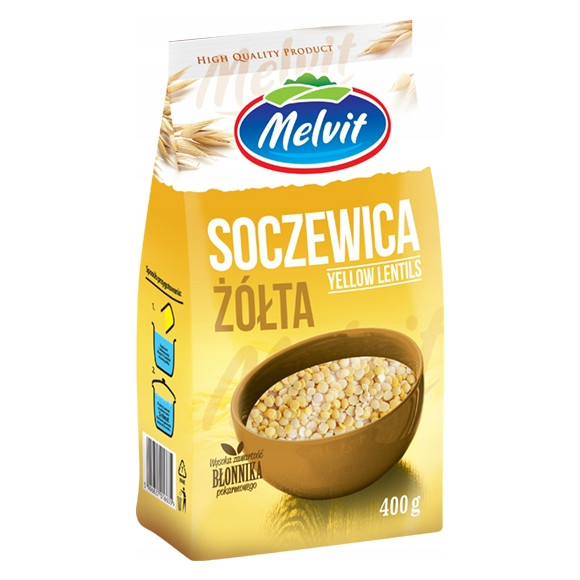 Melvit SOCZEWICA ŻÓŁTA 0,4KG najdelikatniejsza i najdrobniejsza z soczewic