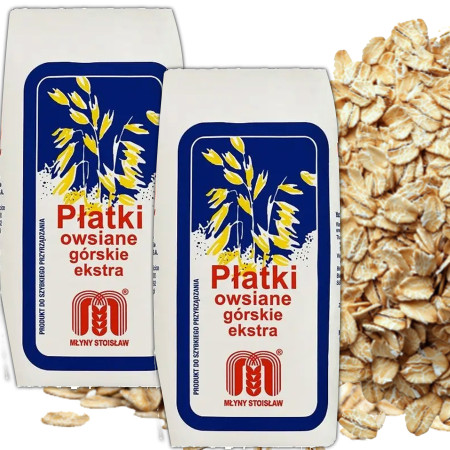 Młyny Stoisław PŁATKI OWSIANE GÓRSKIE Extra 500g x2 = 1kg