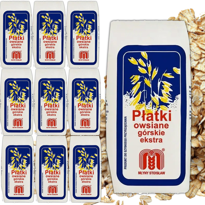 Młyny Stoisław PŁATKI OWSIANE GÓRSKIE Extra 500g x10 = 5kg