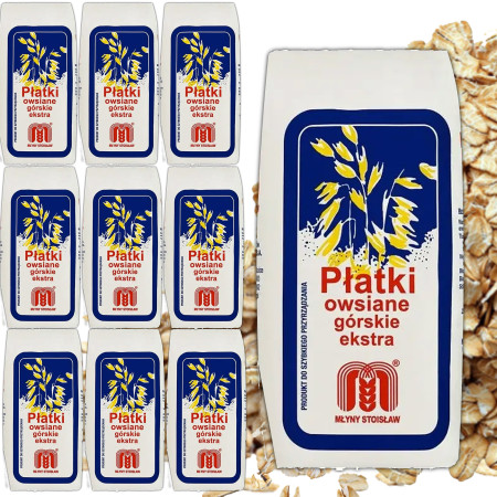 Młyny Stoisław PŁATKI OWSIANE GÓRSKIE Extra 500g x10 = 5kg