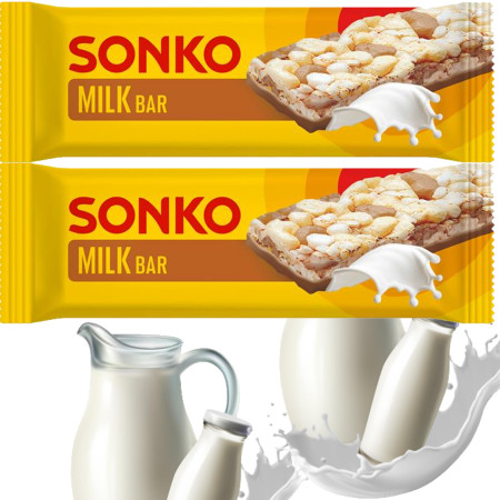 Sonko BATON KUKURYDZIANO RYŻOWY MLECZNY MILK BAR lekka przekąska 11g x2=22g
