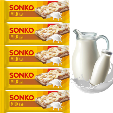 Sonko BATON KUKURYDZIANO RYŻOWY MLECZNY MILK BAR lekka przekąska 11g x5=55g