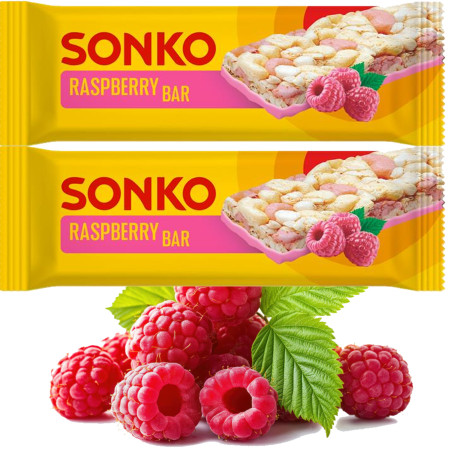Sonko BATON KUKURYDZIANO RYŻOWY smak MALINA MALINOWY przekąska 11g x 2 =22g