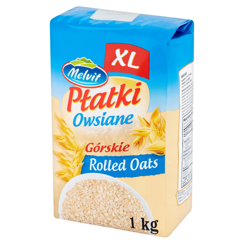Melvit PŁATKI OWSIANE GÓRSKIE XXL 1000g 1KG źródło błonnika + wit z grupy B