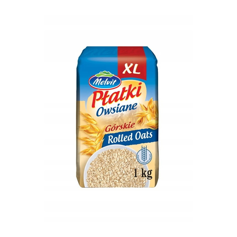 Melvit PŁATKI OWSIANE GÓRSKIE XXL 1000g 1KG źródło błonnika + wit z grupy B