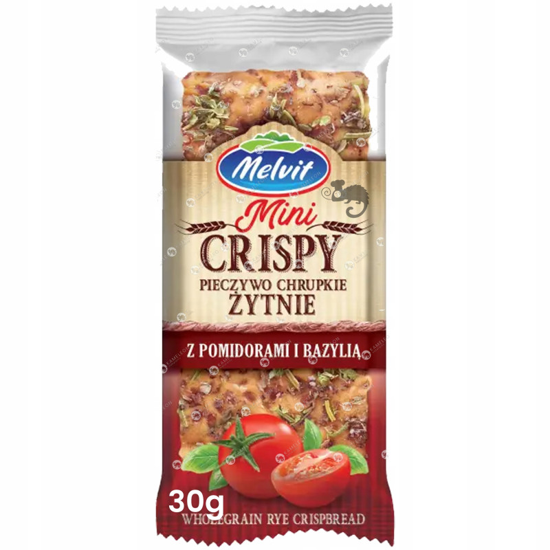 Melvit MINI CRISPY pieczywo chrupkie ŻYTNIE z POMIDOREM  30g KRÓTKA DATA