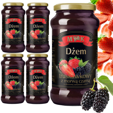 Konshurt MK DŻEM TRUSKAWKOWY Z CZARNĄ MORWĄ słoik 315g x5 = 1,57kg
