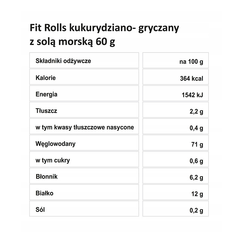 Melvit FIT ROLLS KUKURYDZIANO-GRYCZANE Z SOLĄ 60g mini wafle 1szt  5kcal