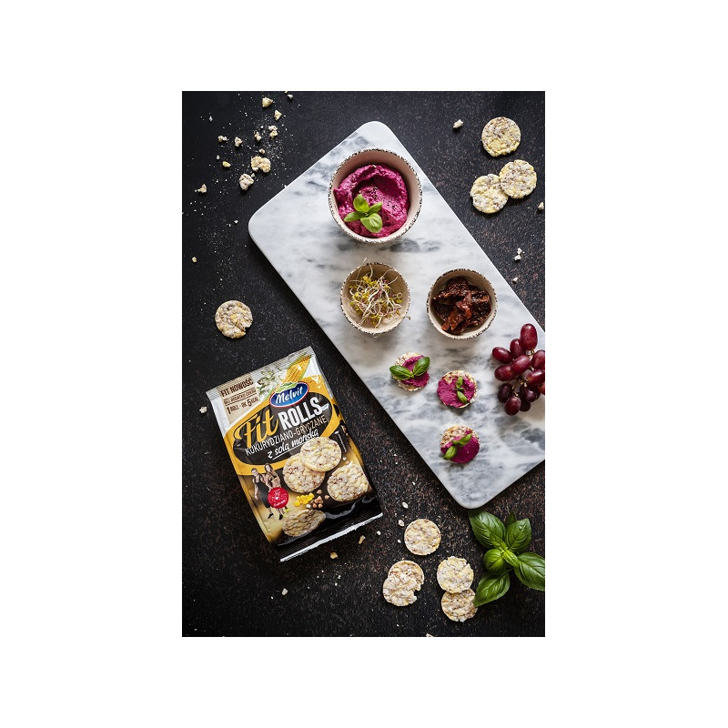 Melvit FIT ROLLS KUKURYDZIANO-GRYCZANE Z SOLĄ 60g mini wafle 1szt  5kcal