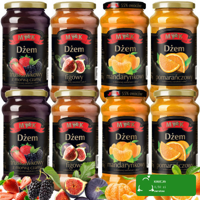 Konshurt MK DŻEM MIX 4 SMAKÓW x2 owocowe pyszne słoik 315g x8 = 2,52kg