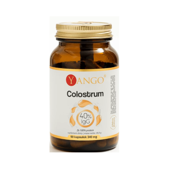 Yango COLOSTRUM siara bydlęca 40% IGG wsparcie ODPORNOŚĆ 90 KAPSUŁEK 