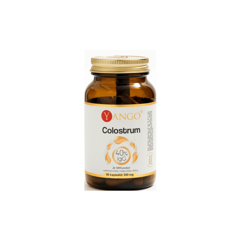 Yango COLOSTRUM siara bydlęca 40% IGG wsparcie ODPORNOŚĆ 90 KAPSUŁEK 