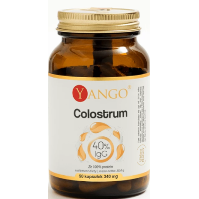 Yango COLOSTRUM siara bydlęca 40% IGG wsparcie ODPORNOŚĆ 90 KAPSUŁEK 