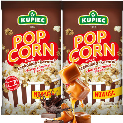 Kupiec POPCORN smak CZEKOLADA KARMEL do mikrofalówki 80g x2 = 160g