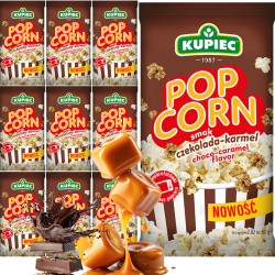 Kupiec POPCORN smak CZEKOLADA KARMEL do mikrofalówki 80g x10 = 0,8kg