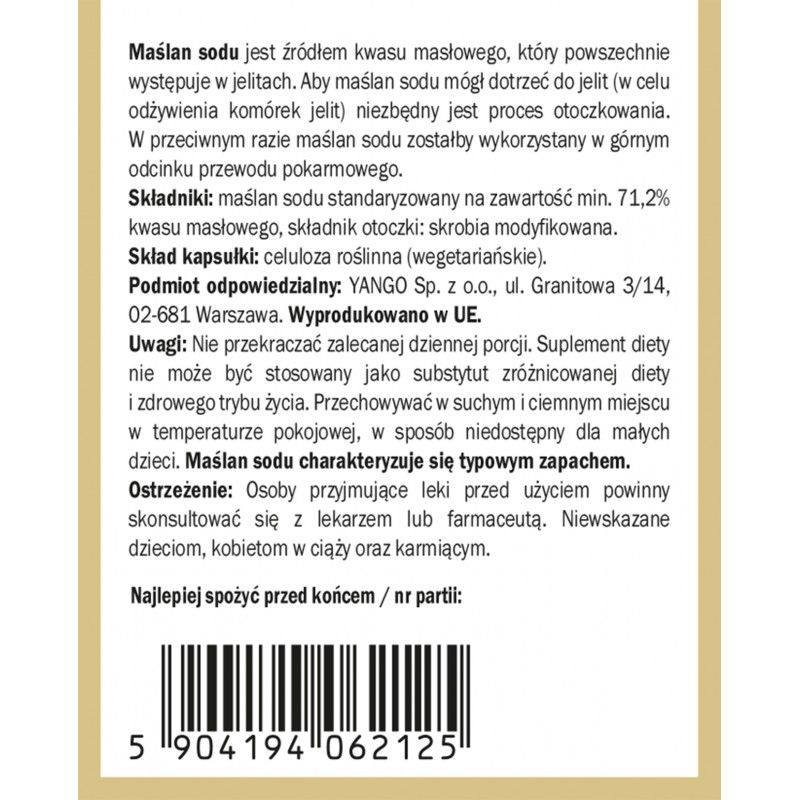 Yango MAŚLAN SODU OTOCZKOWANY wsparcie: ZDROWE JELITA MIKROFLORA JELIT 90k.